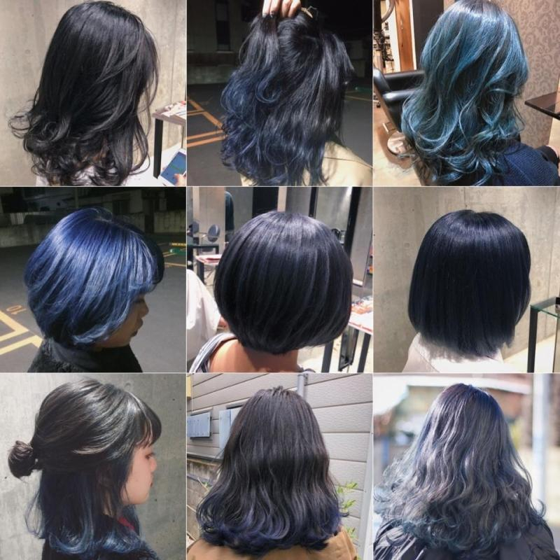 【2021夏トレンド】大人気流行ブルージュ、ネイビー(青髪)！！ブルー系ヘアカラーで赤みを消して透明感を出そう！