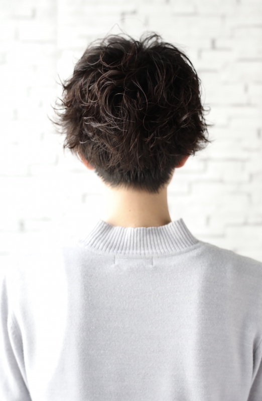 メンズアップバング無造作パーマ