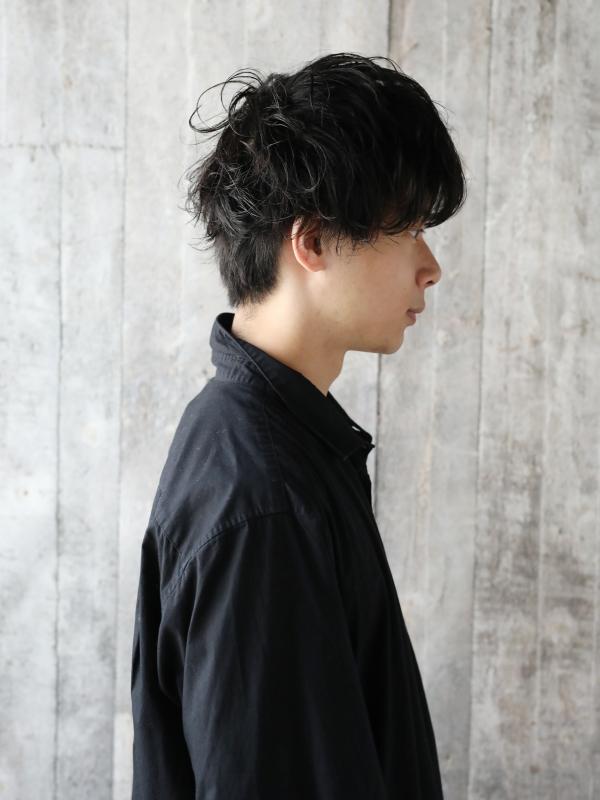 メンズ髪型 ツーブロック×ミディアムカール