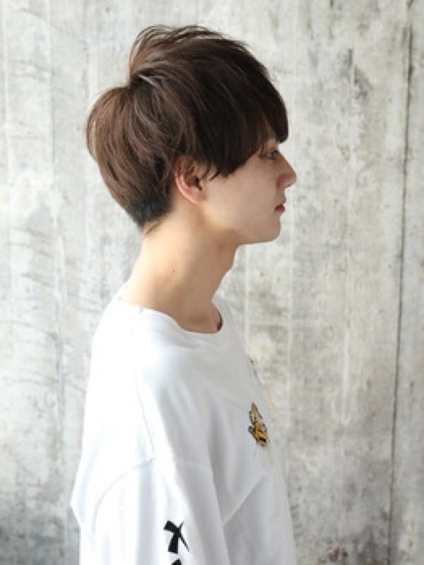 メンズショート×前髪あり束感マッシュ