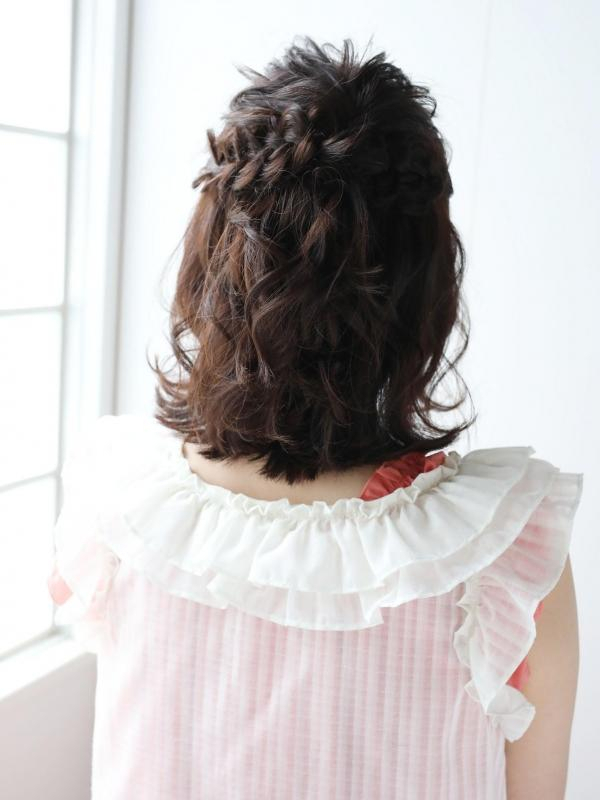 コテで簡単ミディアム×波巻きアレンジ