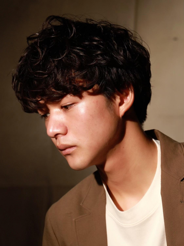 強めパーマ×メンズの重めマッシュ