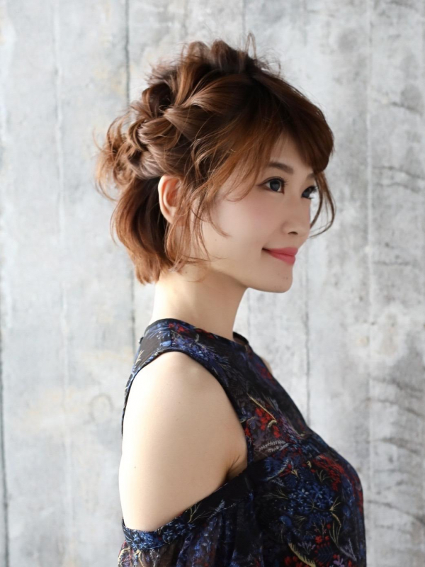 結婚式にも◎ボブの編み込み簡単ハーフアップアレンジ