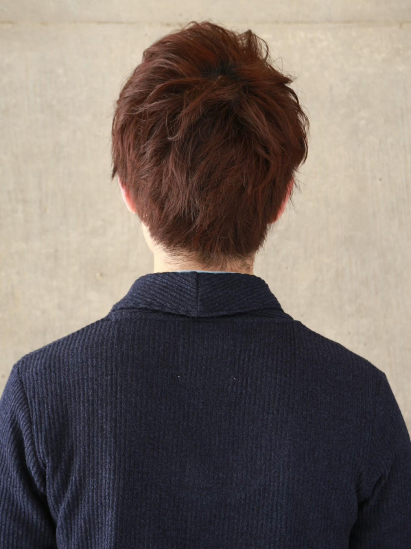 メンズのショートミディアム×茶色カラー