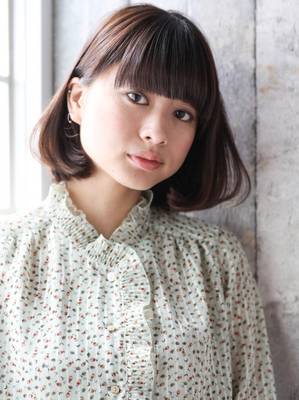 30代40代50代の髪質改善◎重めぱっつん前髪の上質黒髪ボブ