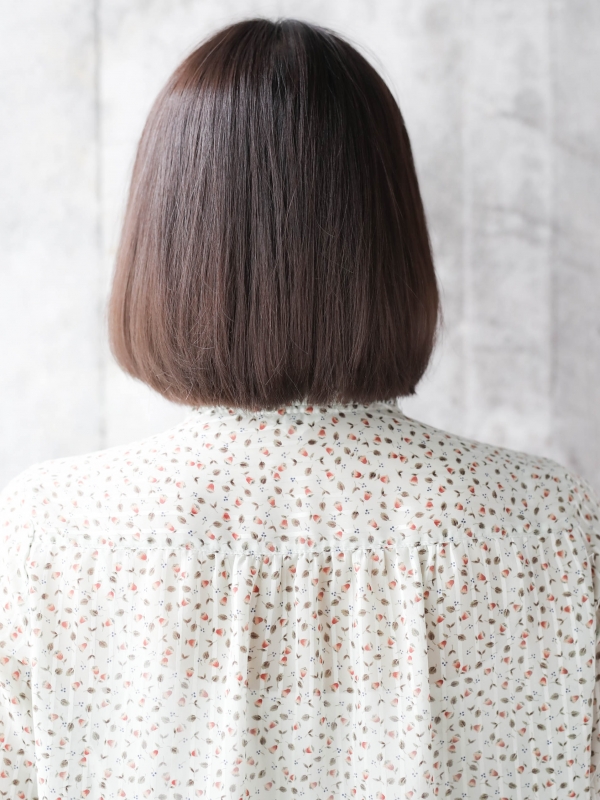 30代40代50代の髪質改善◎重めぱっつん前髪の上質黒髪ボブ