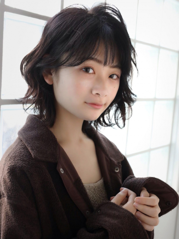 20代30代40代◎黒髪ボブのゆるふわパーマ