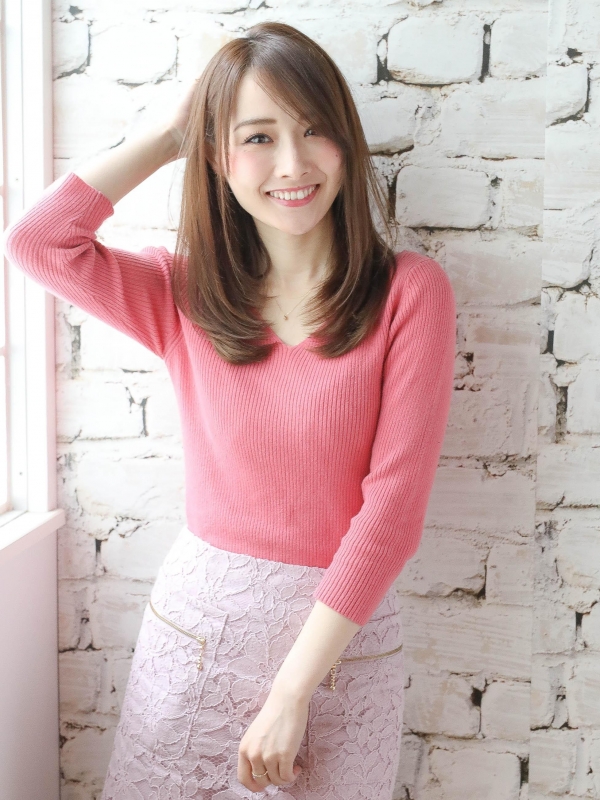 30代40代◎美シルエットの前髪なしセミロング×ストレート