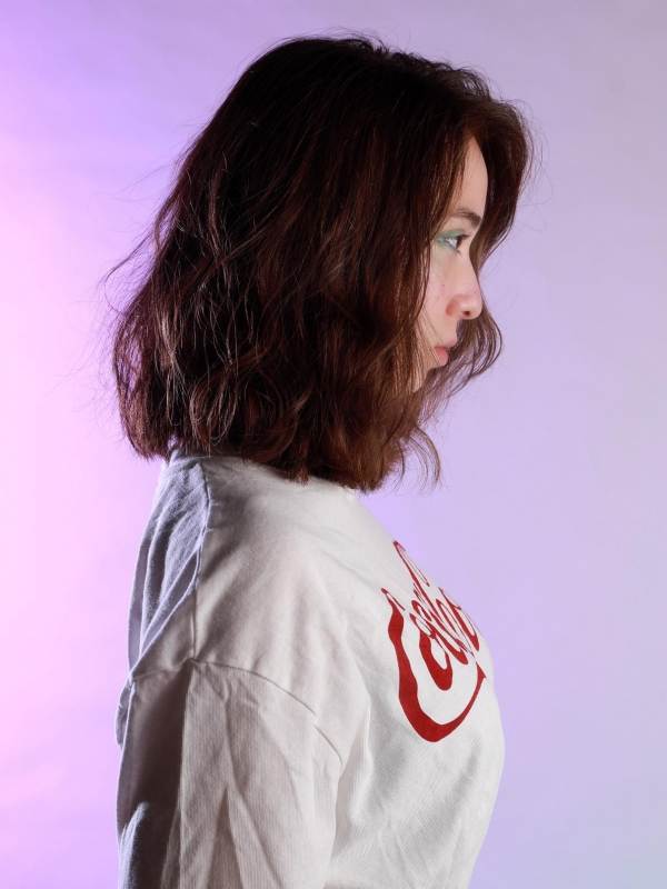 明るめピンク×ワンレンミディアム