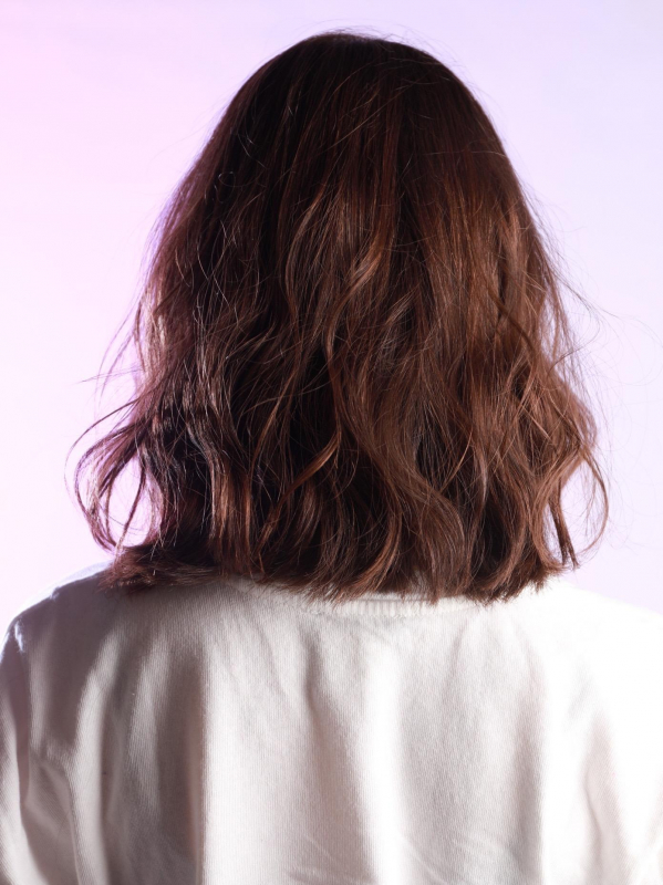 明るめピンク×ワンレンミディアム