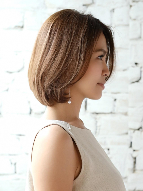 30代40代◎前髪なしのワンカールパーマボブ