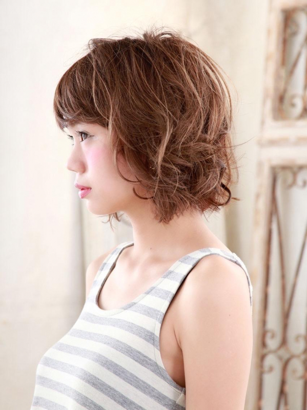 ラフなカールでスタイリング楽ちん☆パーマ×ボブヘア　