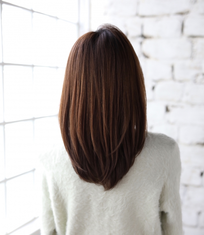 ひし形シルエットで小顔に☆ミディアムレイヤースタイル