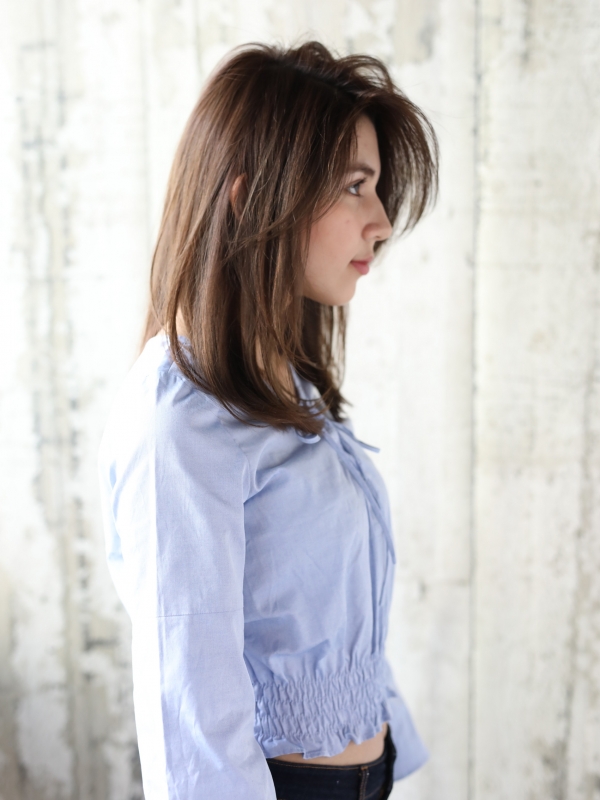 面長さんにも◎似合わせレイヤーカットのセミロング