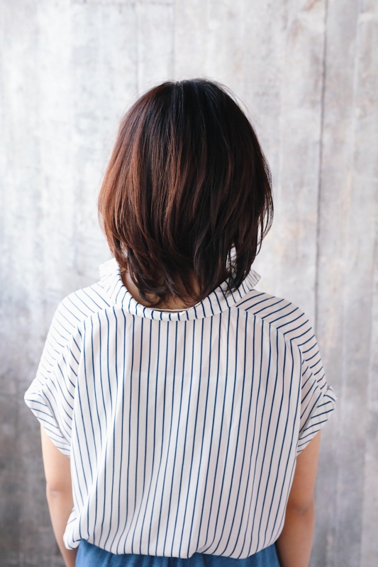 ひし形×レイヤーでナチュラルなミディアムスタイル