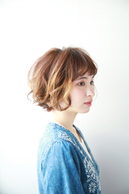 大人かわいい☆ゆるふわパーマのショートボブ
