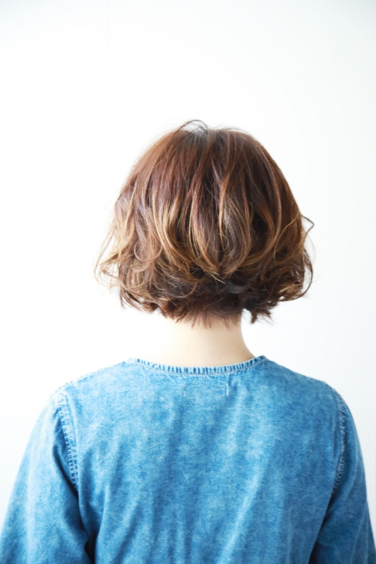 大人かわいい☆ゆるふわパーマのショートボブ