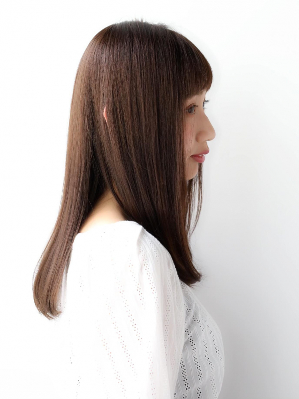 前髪に初々しさプラス★大人かわいいワンカールセミロング