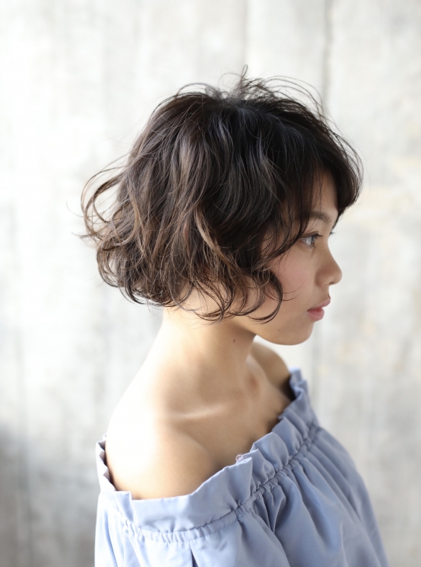 ふんわりとしたナチュラルパーマでおしゃれなボブスタイルに