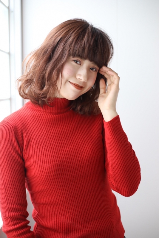 クシュっとカジュアルなウェーブのボブ