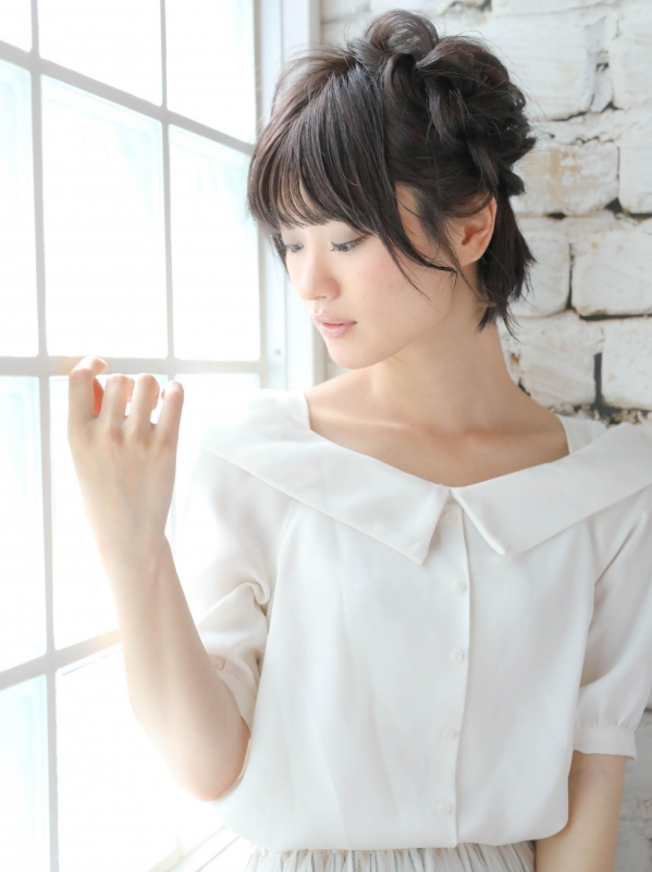 くるりんぱ×三つ編みだけの簡単ショートヘアアレンジ