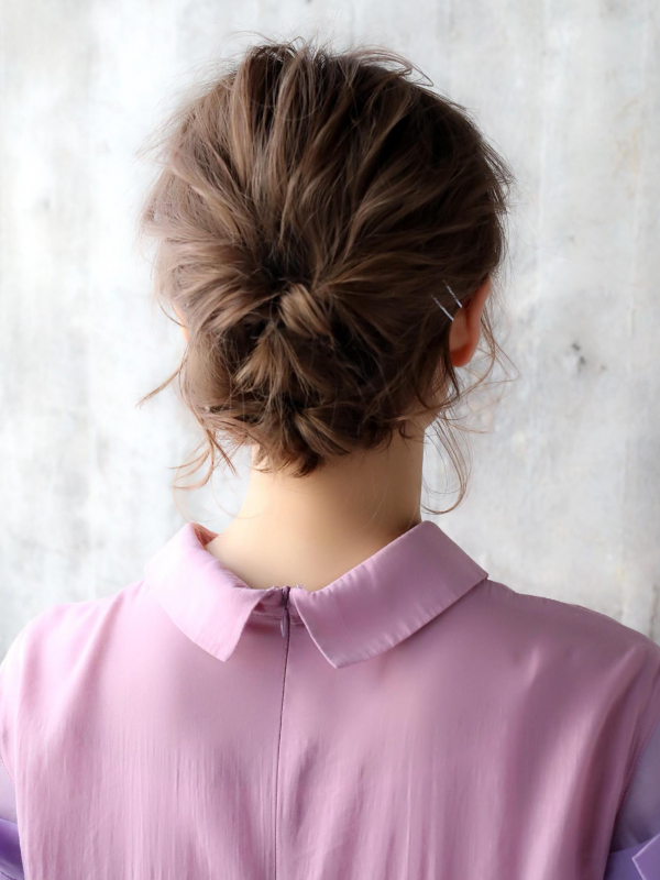 くるりんぱとピンだけ！ボブの簡単アップアレンジ