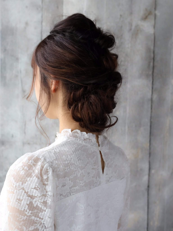 浴衣やパーティーに☆くるりんぱで作るセミロングのヘアアレンジ