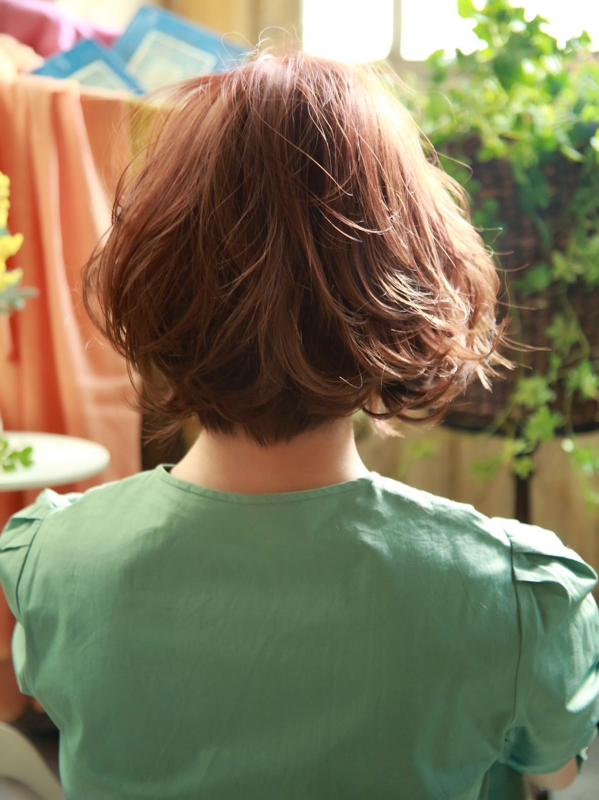 30代40代★ゆるふわ＆透明感が大人かわいい前髪なしボブ