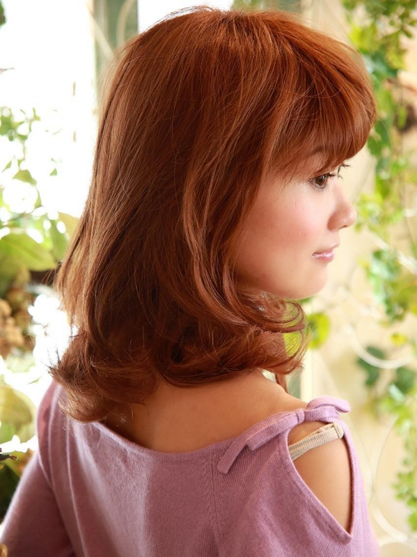 流し前髪×ミックス巻きでモテミディアム