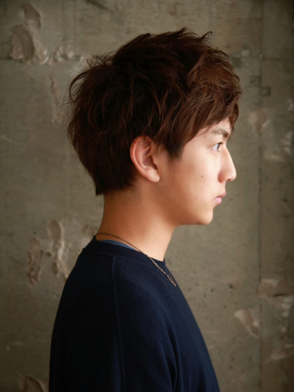 オン眉バングですっきり メンズ×ショートミディアム