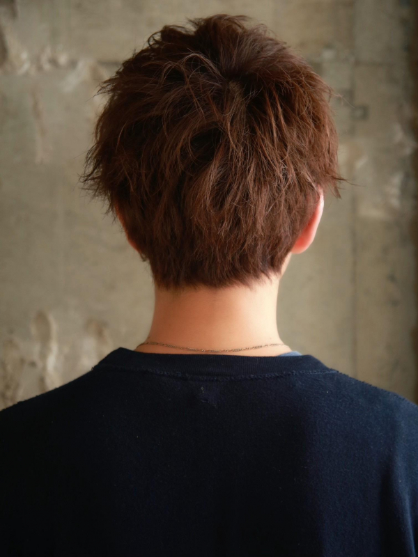 オン眉バングですっきり メンズ×ショートミディアム