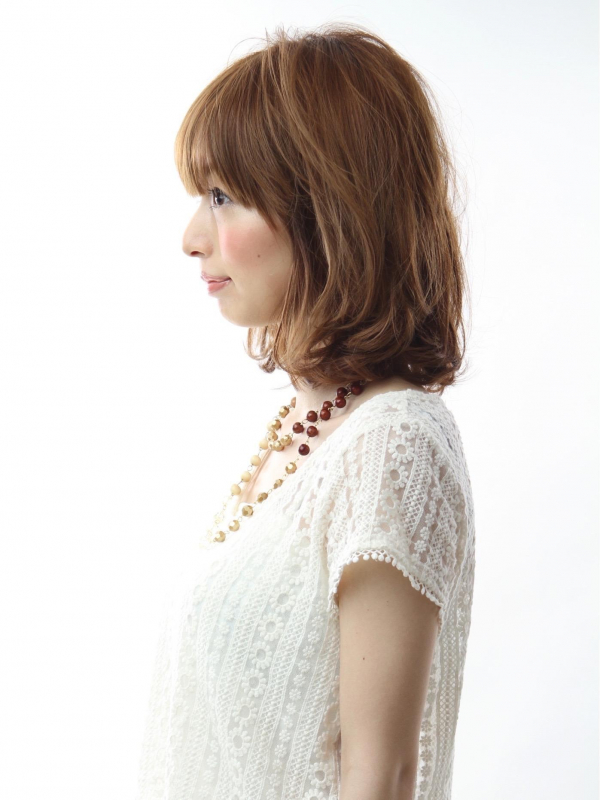 40代におすすめ★前髪ありミディアム×パーマヘア