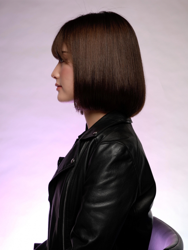 シースルーバング×毛先重めの韓国風ボブ・タンバルモリ